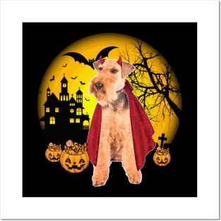 Happy Halloween Welsh Terrier Dogs Halloween Gift Posters and Art